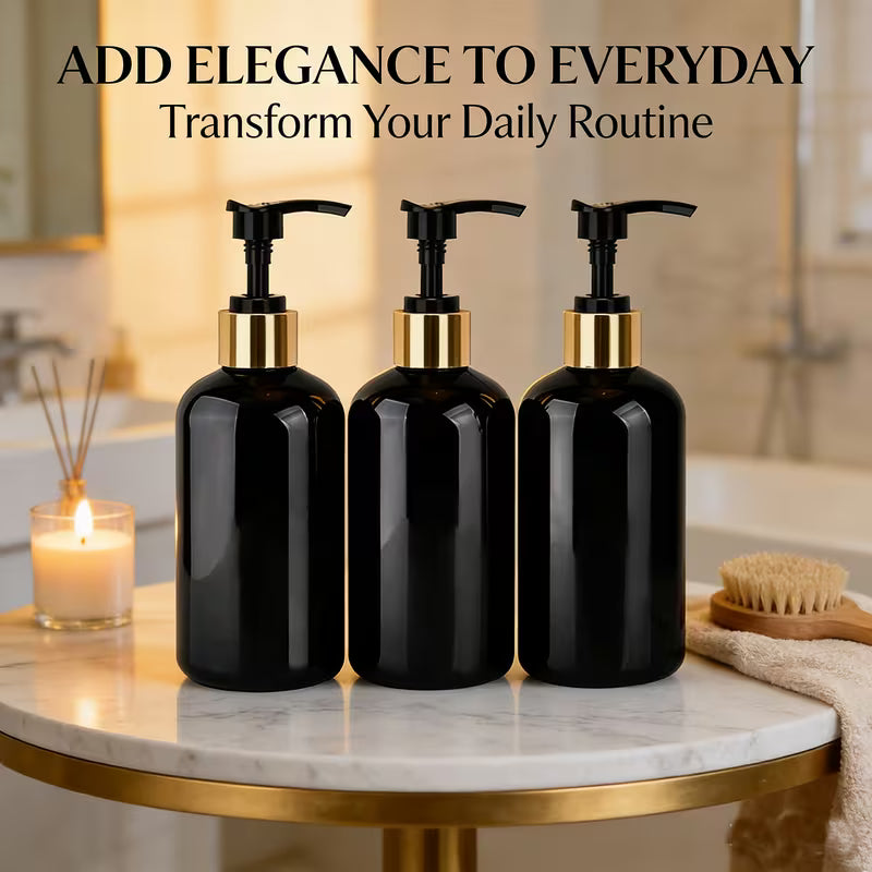 3-Pack 250ml Refillable Liquid Lotion Dispenser Pump Bottles