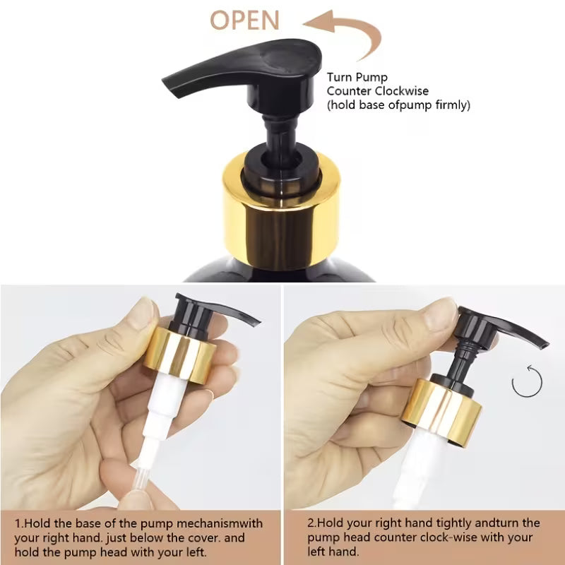 3-Pack 250ml Refillable Liquid Lotion Dispenser Pump Bottles